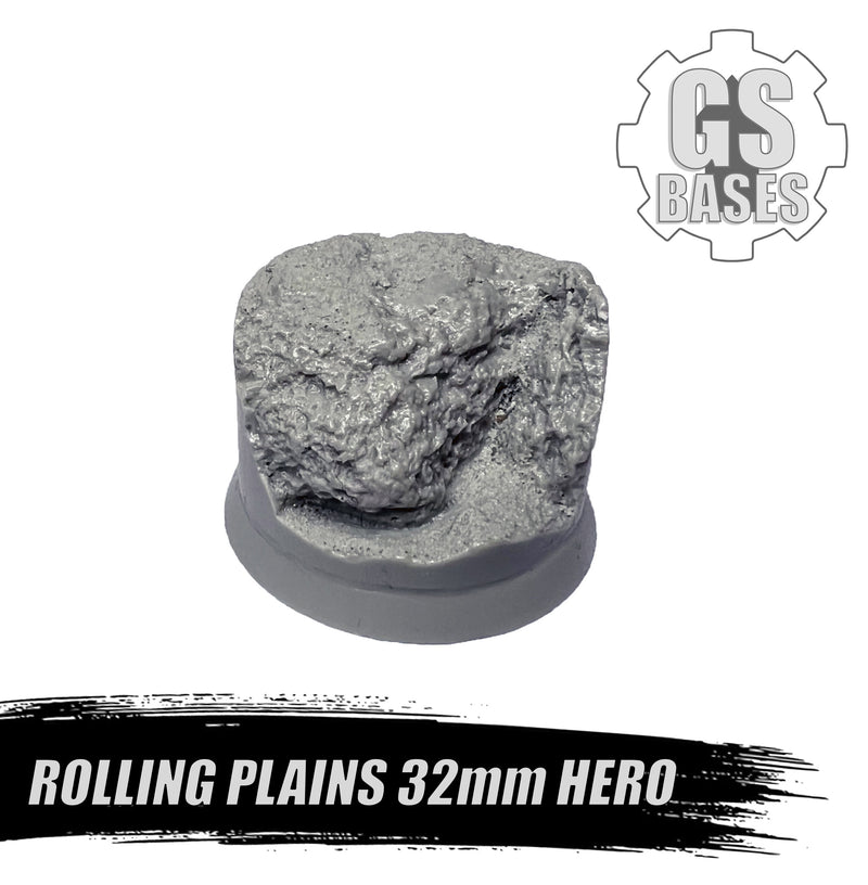 Resin Base - Rolling Plains Round - 32mm Hero (1)