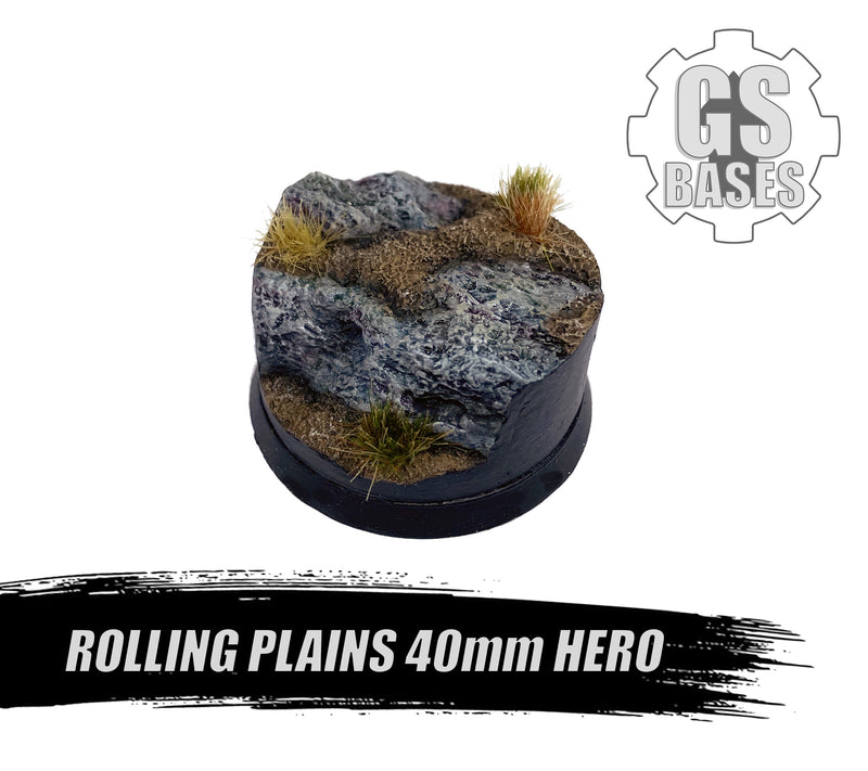 Resin Base - Rolling Plains Round - 40mm Hero (1)