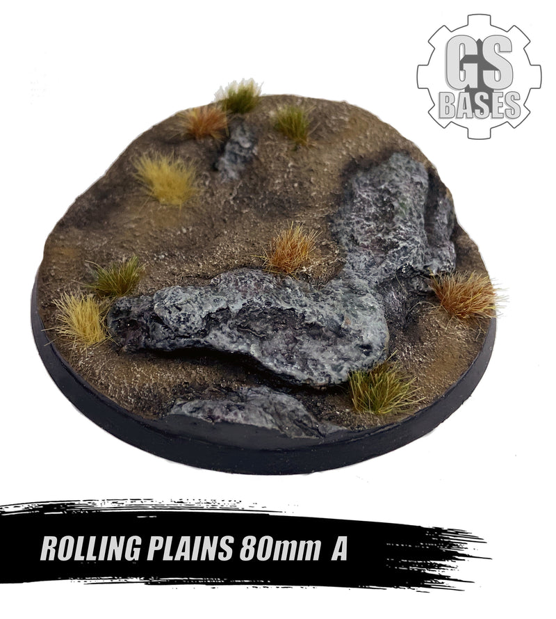 Resin Base - Rolling Plains Round - 80mm (1A)