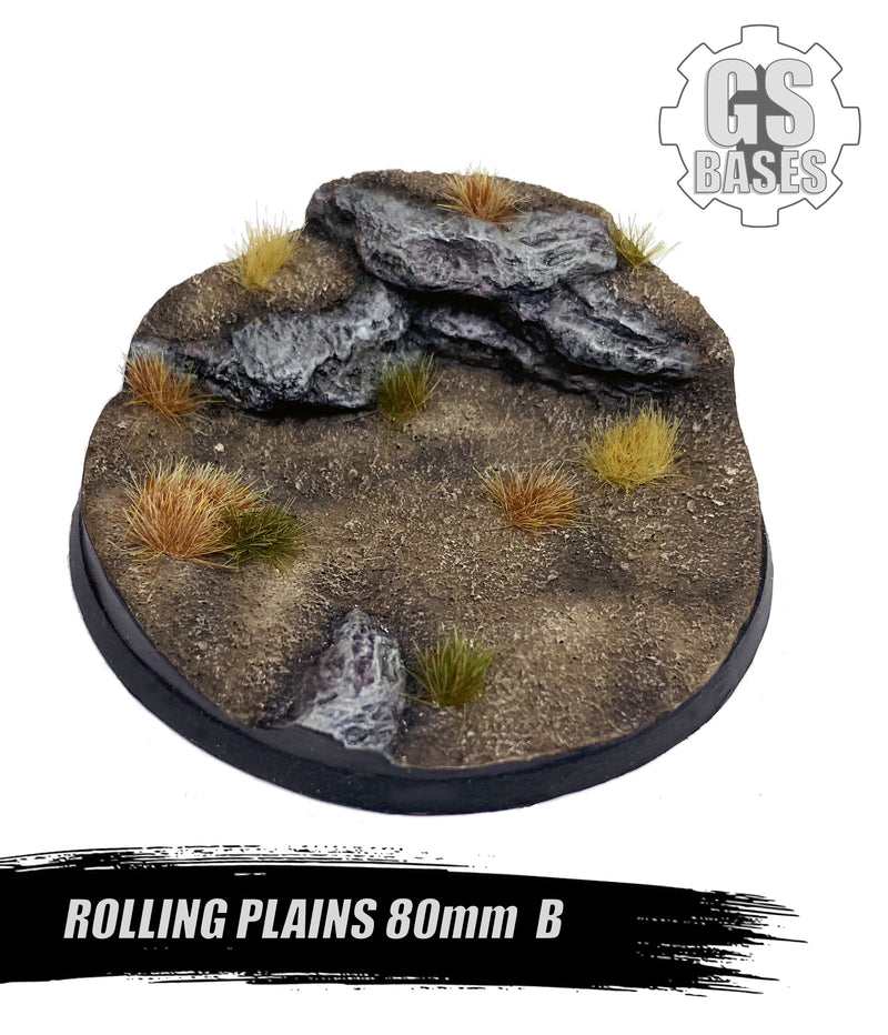 Resin Base - Rolling Plains Round - 80mm (1B)