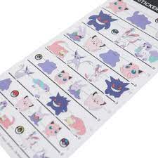 Pokémon Centre Sticker Set Gengar Jigglypuff Ditto Clefairy Sylveon Espeon Art - Japanese Import