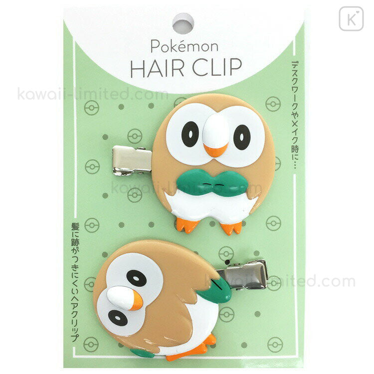 Pokemon Centre Rowlett Character Hair Clip Accessory - Japanese Import