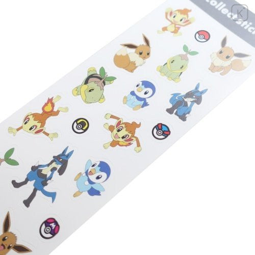 Pokémon Centre Sticker Set Eevee Lucario Turtwig Piplup Chimchar - Japanese Import