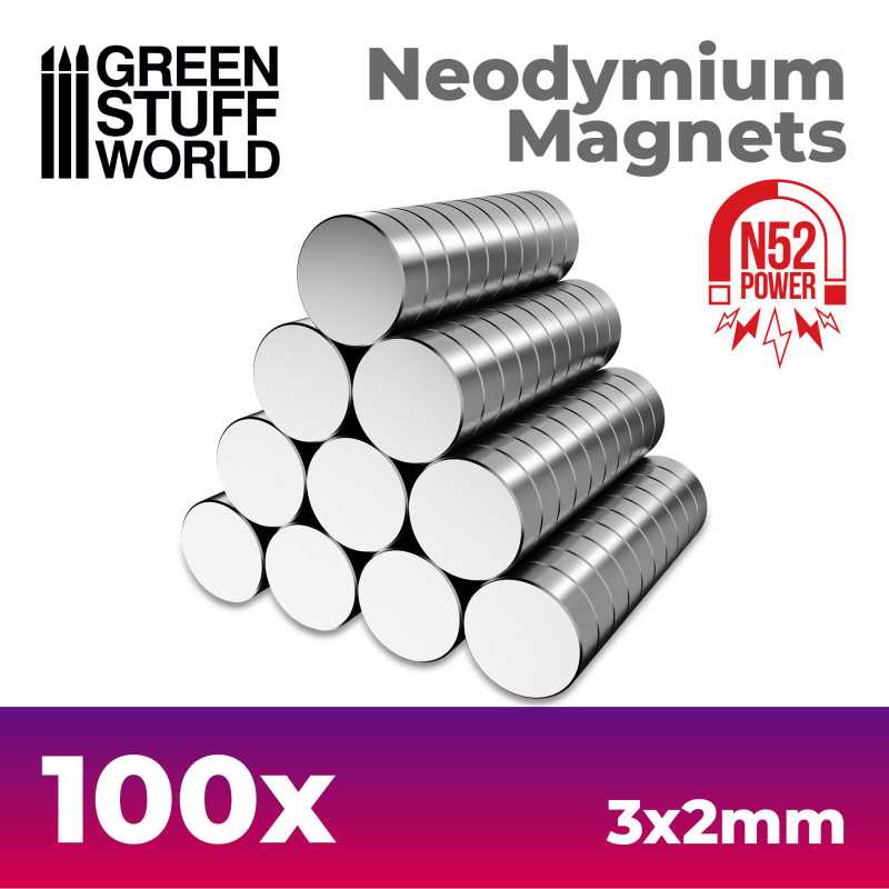 Neodymium Magnets 3x2mm - 100 units (N52)