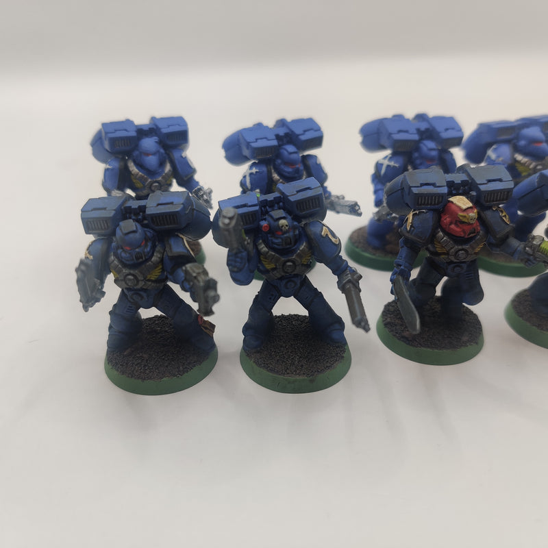 Warhammer 40k Space Marine Assault Marines x10 - Metal Ultramarine Shoulderpads AM001