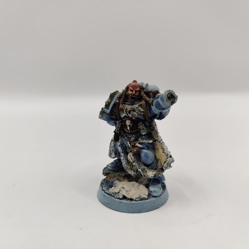 Warhammer 40k Space Wolves Wolf Lord on Thunderwolf and Rune Priest AZ165