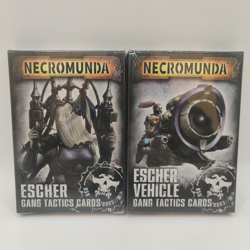 Necromunda Escher Gang Tactics and Vehicle Tactics Cards - Sealed AW195