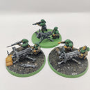 Warhammer 40k Astra Militarum Cadian Heavy Weapon Squad - Heavy Bolters x3 - Painted AI197
