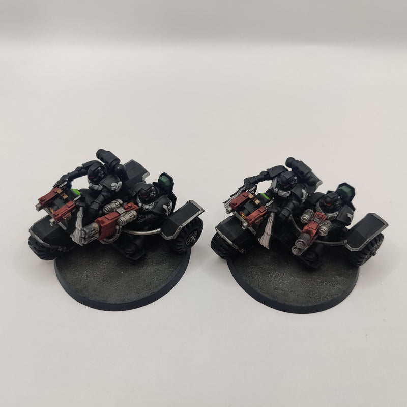 Warhammer 40k Dark Angels Ravenwing Attack Bikes x2 - Painted BA008