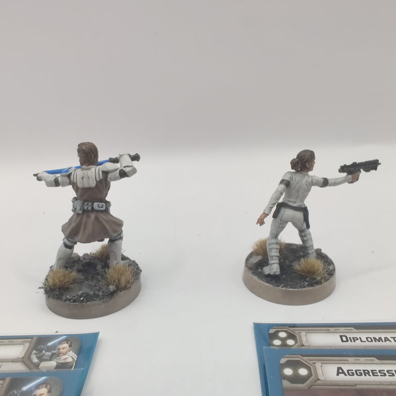 Star Wars Legion Obi-Wan and Padme - Painted - with Cards BC155