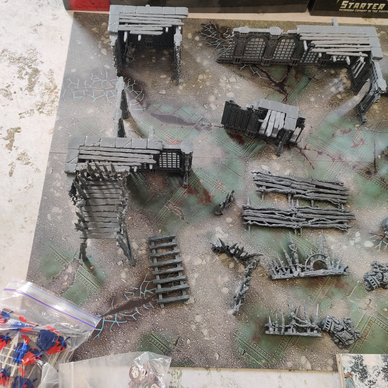 Warcry Terrain and Board Bundle including Barricades and Ruins AV208