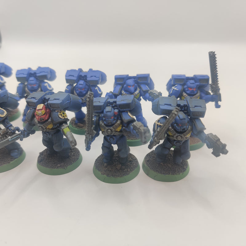 Warhammer 40k Space Marine Assault Marines x10 - Metal Ultramarine Shoulderpads AM001