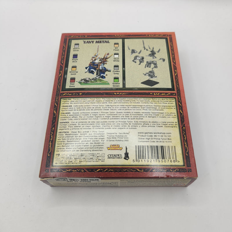 Warhammer The Old World High Elves Prince Tyrion in Box - Metal BF017