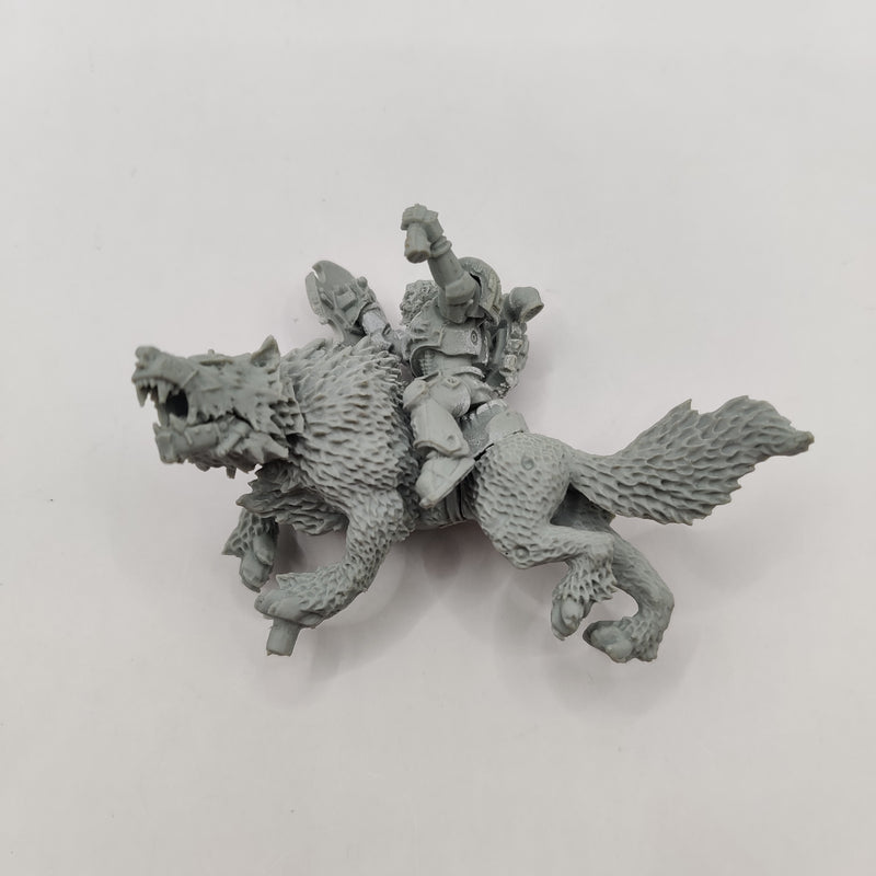 Warhammer 40k Space Wolves Wolf Lord on Thunderwolf and Rune Priest AZ165