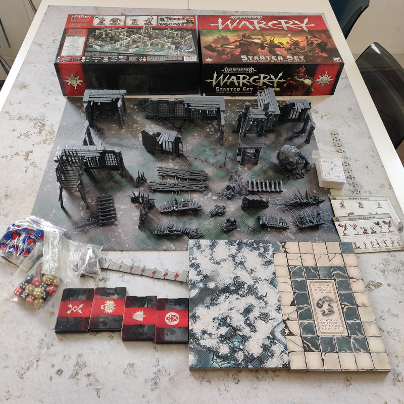 Warcry Terrain and Board Bundle including Barricades and Ruins AV208