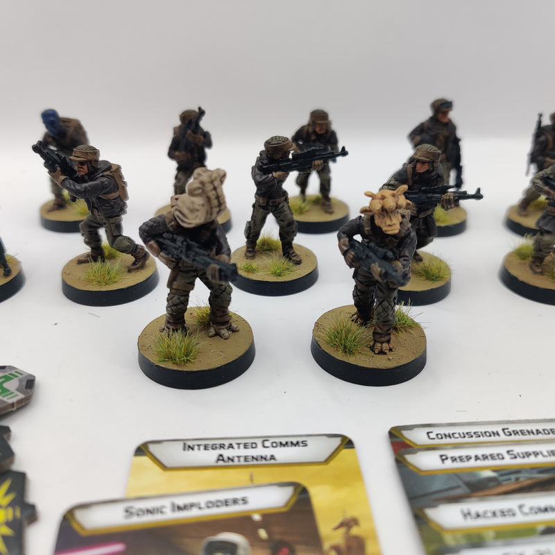 Star Wars Legion Rebel Troopers with Upgrades - Painted inc Cards AA039