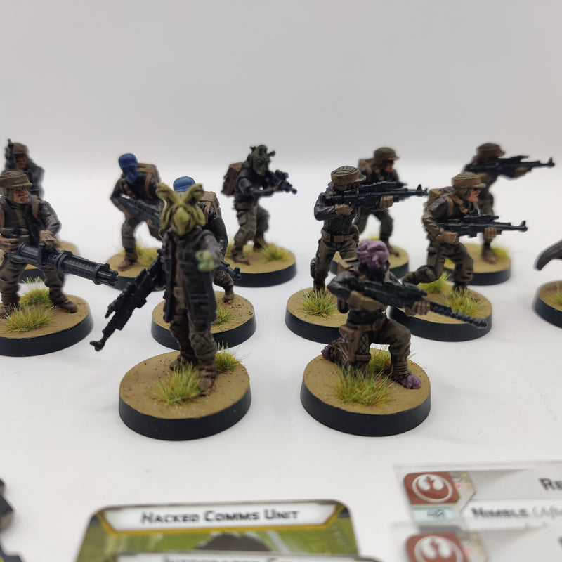 Star Wars Legion Rebel Troopers with Upgrades - Painted inc Cards AL040