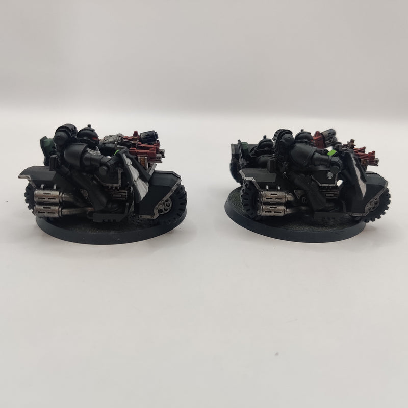 Warhammer 40k Dark Angels Ravenwing Attack Bikes x2 - Painted BA008