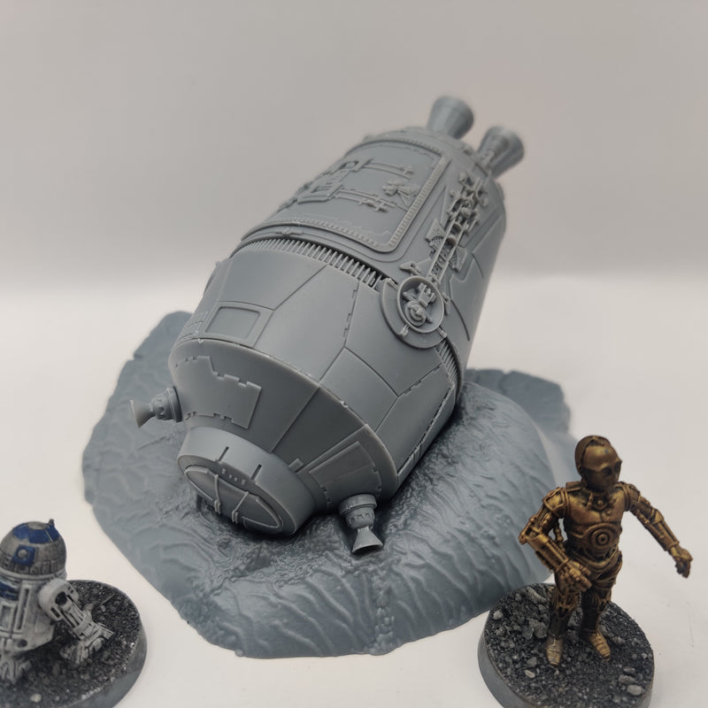 Star Wars Legion Crashed Escape Pod R2D2 and C3PO - with Cards AH078