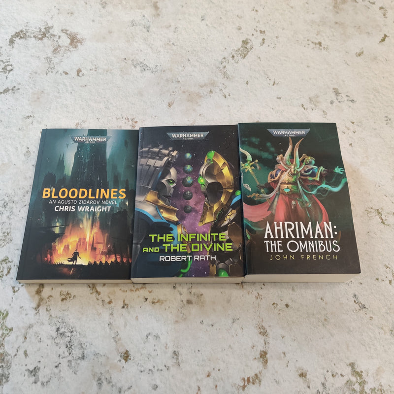 Warhammer 40k Novel bundle Bloodlines, Ahriman and The Infinite and the Divine AY093-0311