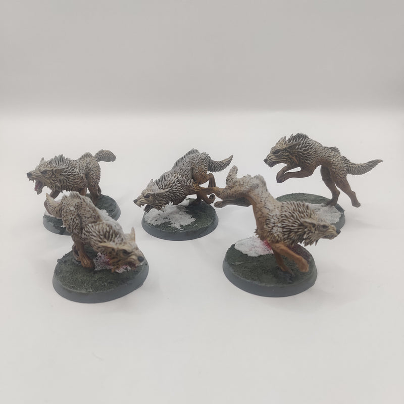 Warhammer 40k Space Wolves Fenrisian Wolves - Painted AT144