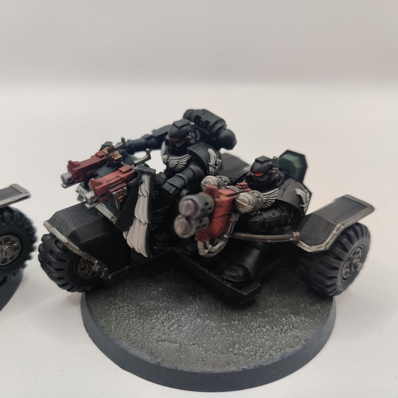 Warhammer 40k Dark Angels Ravenwing Attack Bikes x2 - Painted BA008