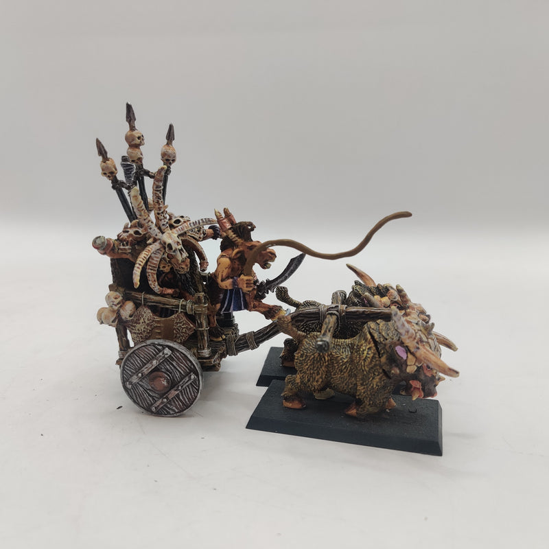 Warhammer The Old World Beastman Lord on Tuskgor Chariot Well Painted AD014-0314