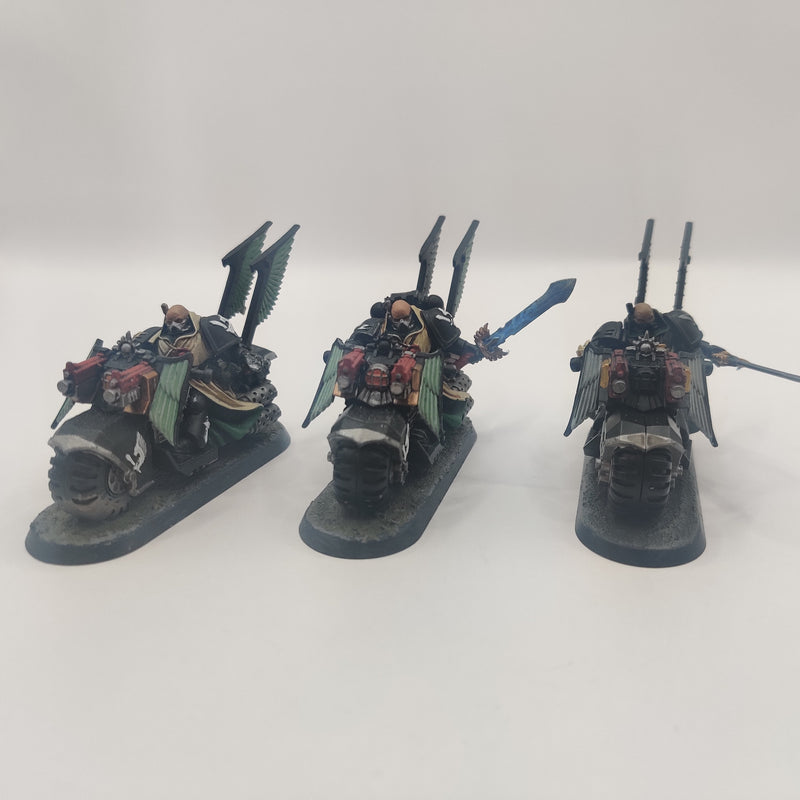 Warhammer 40k Dark Angels Ravenwing Bikers x3 - Painted AN009