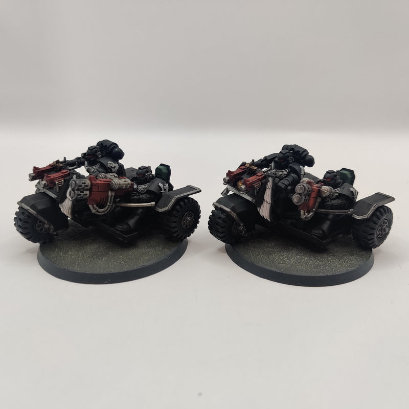 Warhammer 40k Dark Angels Ravenwing Attack Bikes x2 - Painted BA008