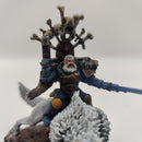 Warhammer 40k Space Wolf Lord on Thunderwolf - Painted AZ229