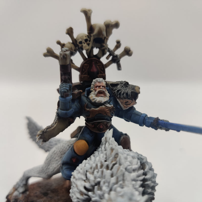 Warhammer 40k Space Wolf Lord on Thunderwolf - Painted AZ229