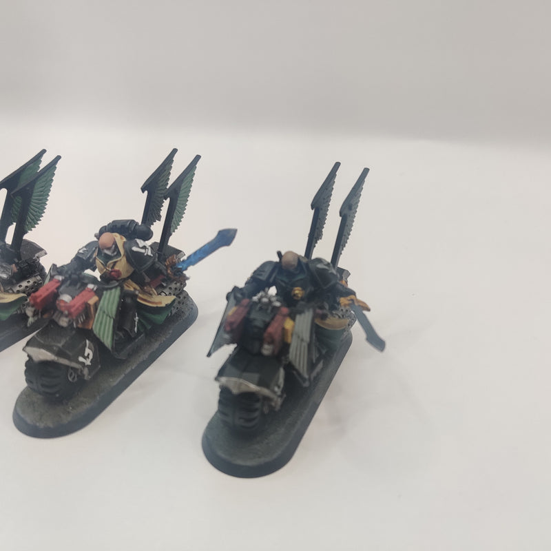 Warhammer 40k Dark Angels Ravenwing Bikers x3 - Painted AN009