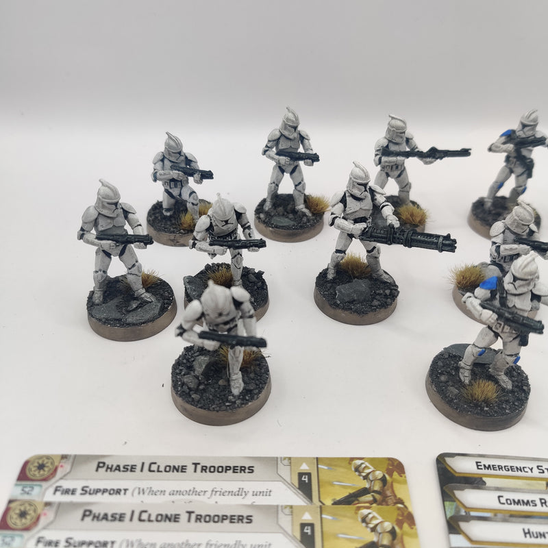 Star Wars Legion Phase 1 Clone Troopers x14 - Painted - with Cards BC056