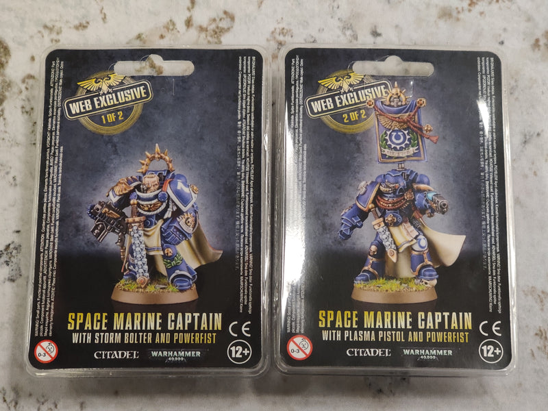 Warhammer 40k Web Exclusive Space Marine Captain 1&2 Sealed AY002