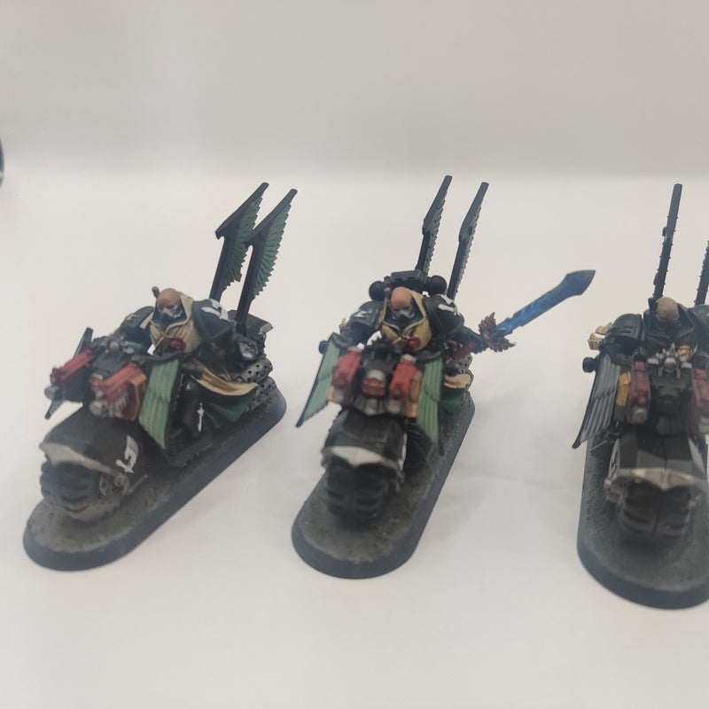 Warhammer 40k Dark Angels Ravenwing Bikers x3 - Painted AN009