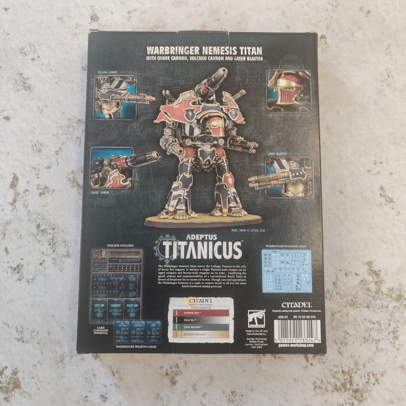 Adeptus Titanicus Warbringer Nemesis Titan with Quake Cannon - in box AV197