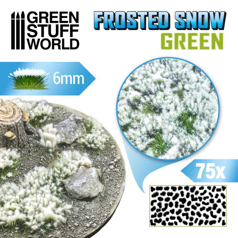 Shrubs Tufts - 6mm Frosted Snow - Green