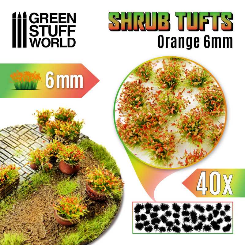 Shrubs Tufts - 6mm self-adhesive - Orange