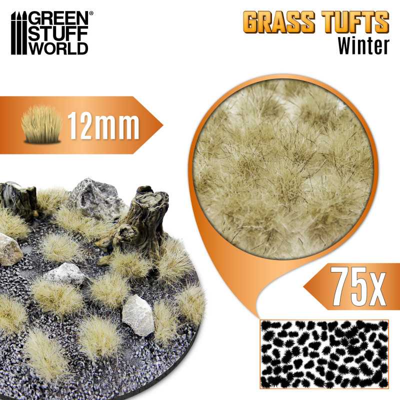 Static Grass Tufts 12 mm - Winter White