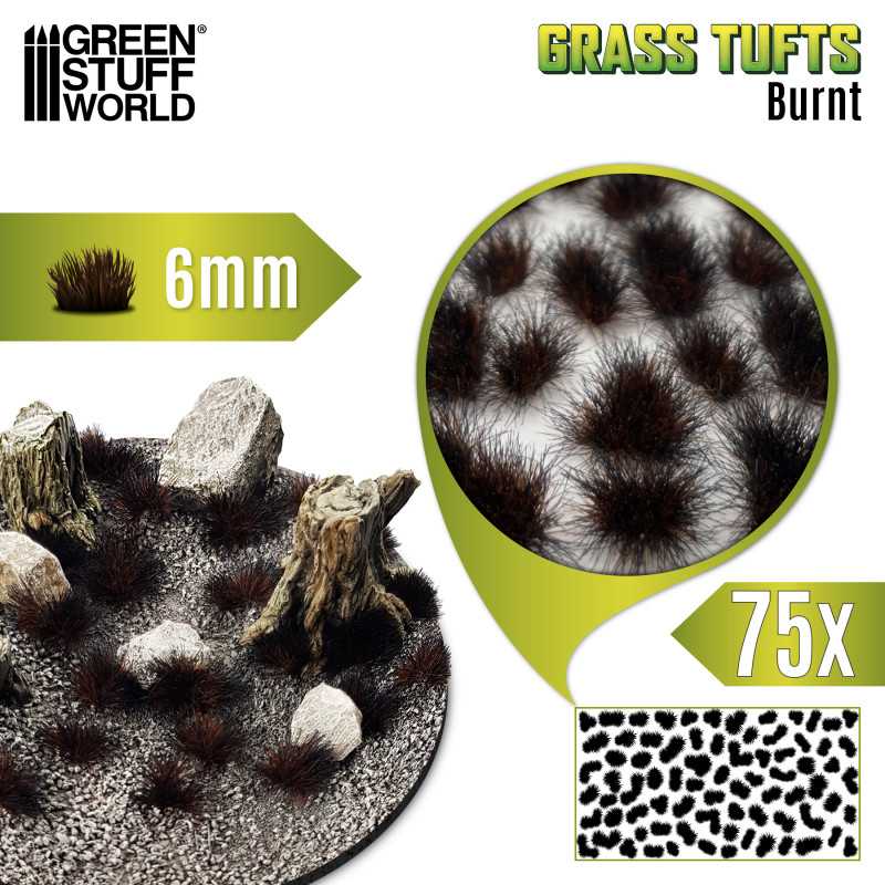 Static Grass Tufts 6 mm - Burnt Brown