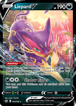 Liepard V - 104/198 - Rare Holo V - Chilling Reign