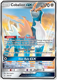 Cobalion GX - 106/181 - Rare Holo GX - Team Up