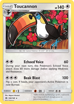 Toucannon - 108/149 - Rare - Sun & Moon