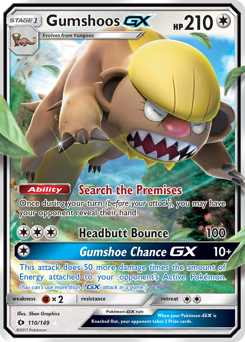 Gumshoos GX - 110/149 - Rare Holo GX - Sun & Moon