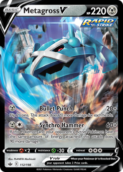 Metagross V - 112/198 - Rare Holo V - Chilling Reign