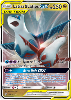 Latias & Latios GX - 113/181 - Rare Holo GX - Team Up