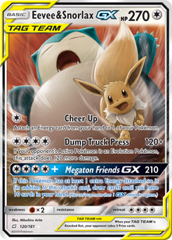 Eevee & Snorlax GX - 120/181 - Rare Holo GX - Team Up