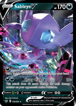 Sableye V - 120/202 - Rare Holo V - Sword & Shield