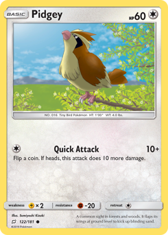 Pidgey - 122/181 - Common - Team Up