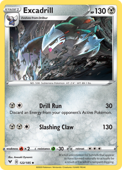 Excadrill(Reverse) - 122/185(Rev) - Uncommon - Vivid Voltage